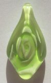 1 33x18mm Green Lampwork Pendant